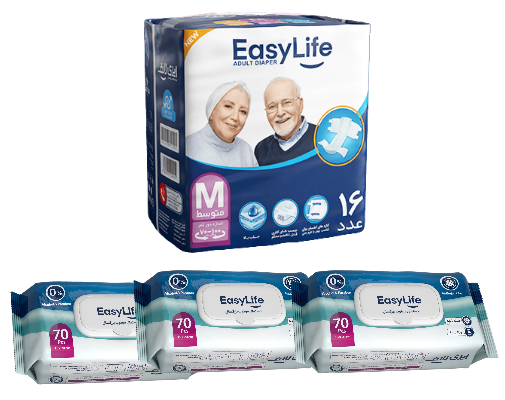 ایزی لایف چسبی بزرگسال سایز مدیوم به همراه دستمال مرطوب