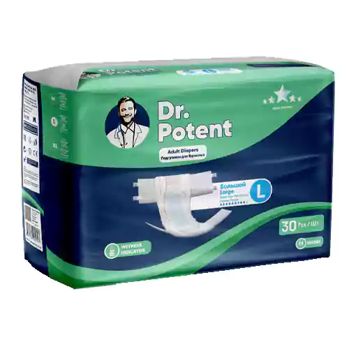 پوشک چسبی بزرگسال دکتر پوتنت سایز لارج بسته 30 عددی